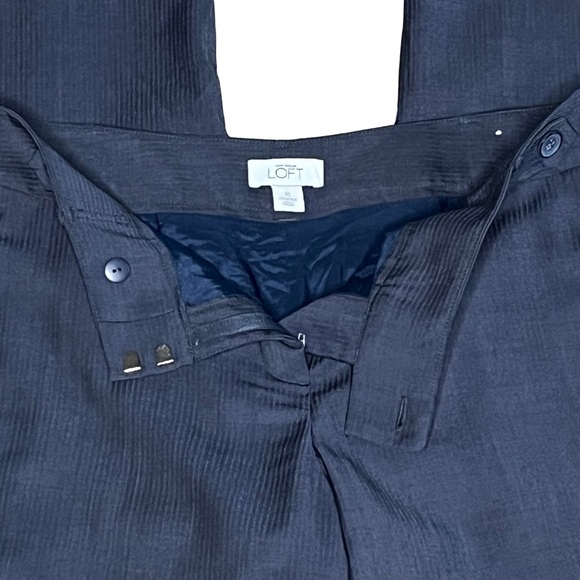 Loft Marisa fit Gray Wool Lined Straight Leg Dress Pants Size 10 Fully Lined - Picture 4 of 6